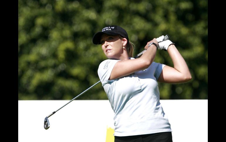 Cristie Kerr durante la ronda de hoy. La estadounidense busca convertirse en la jugadora del año de la LPGA . E. PACHECO  /