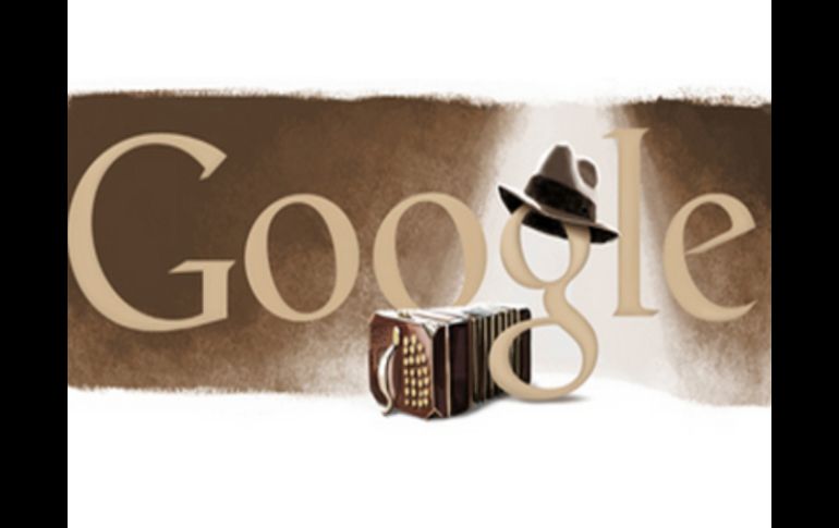 Google pone un sombrero de ala característico del músico argentino y un bandoneón que es el instrumento del tango. ESPECIAL  /