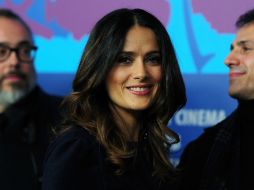 La película se abre con un primer plano de Salma Hayek. El director y los actores presentan en Berlín el fime. AFP  /