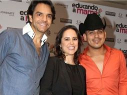 En conferencia de prensa, Eugenio Derbez, Patricia Riggen y Espinoza Paz explicaron los pormenores de su participación. ESPECIAL  /