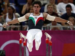 Corral terminó quinto en la final de barras paralelas, la mejor actuación de un gimnasta mexicano desde 1932. EFE  /