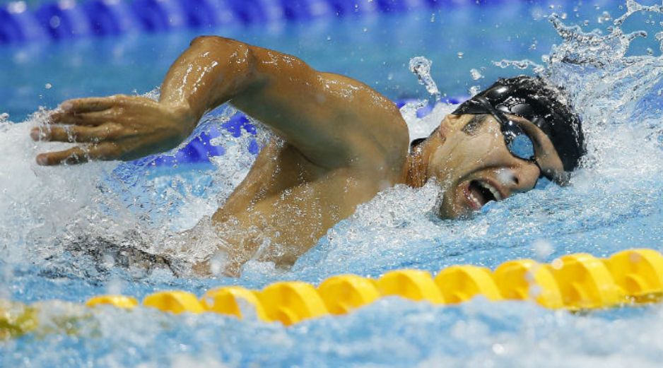 Soto, durante la prueba de natación. EFE  /