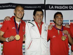 En la imagen, Jorge Chatón Enríquez, Luis Fernando Tena y Marco Fabián. REUTERS  /