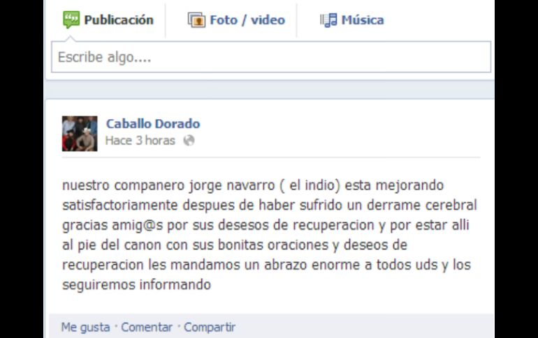 La agrupación agradeció los rezos y buenos deseos para la pronta recuperación de su compañero. ESPECIAL /