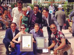 También asistieron a la ceremonia la actriz Anne Hathaway y el director de ''Rio 2'',  Carlos Saldanha. Foto: @iamjamiefoxx. ESPECIAL /