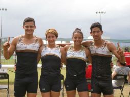 Saúl Rivera, Mariana Arceo, María Josefina Ramírez y Bryan del Muro ganaron oro en equipos mixtos. TWITTER / @CODEJALISCO