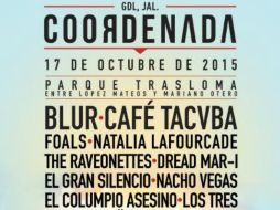 El cartel está conformado por música de variados géneros que van desde el rock, el ska, la música gitana y la fusión. TWITTER / @CoordenadaGDL