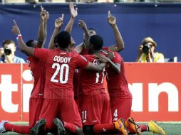 Panamá celebra el gol del minuto 55 que les dio la victoria momentánea. AP / M. Pérez