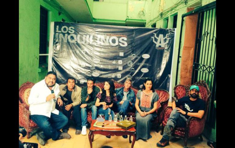 Parte del elenco y el productor de 'Los Inquilinos' ofrecieron una rueda de prensa este martes. EL INFORMADOR / E. Esparza