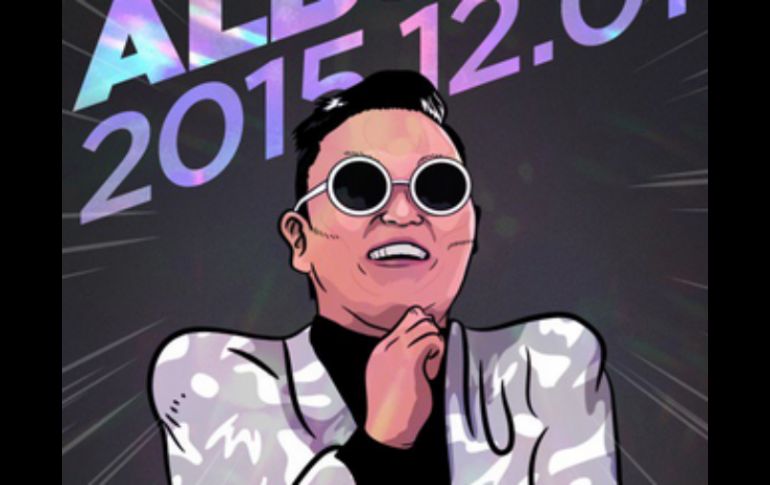 El cartel promocional anuncia la fecha en la que saldrá el disco sobre una caricatura del rapero. TWITTER / @psy_oppa