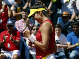 Garbiñe lleva seis juegos con España y todos los ha ganado. EFE / A. Dalmau