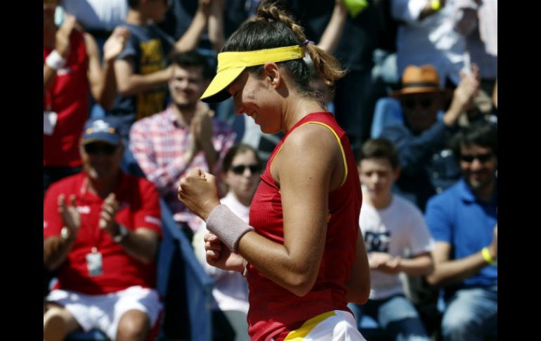 Garbiñe lleva seis juegos con España y todos los ha ganado. EFE / A. Dalmau