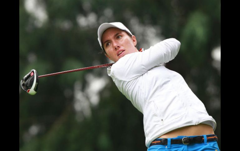 La golfista española Carlota Ciganda durante el primer día de actividades del Lorena Ochoa Invitational. EFE / A. Cruz