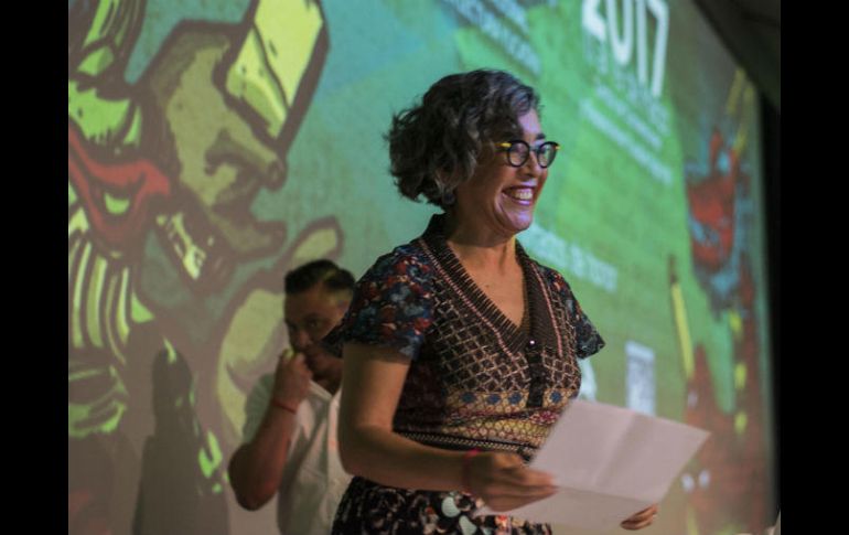 Cristina Rivera Garza durante la inauguración de la Feria Internacional de la Lectura en Yucatán. EFE / C. Moreno