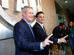 Zepeda (derecha), habló ante los 300 consejeros nacionales del blanquiazul. SUN / Y. Xolalpa