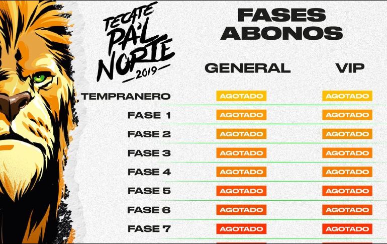 Aún no se confirma si abrirán nueva venta de boletos en su versión individual, que por lo regular tienen un costo más elevado que los abonos. TWITTER/ @PalNorteOficial