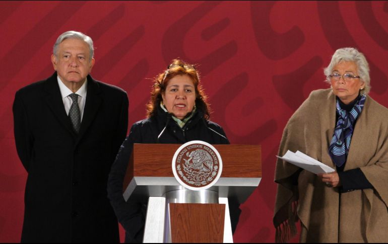 ''Exigimos verdad, exigimos justicia, exigimos castigo para los asesinos de Javier, los materiales, pero sobre todo los intelectuales'', dijo Triana esta mañana en Palacio Nacional. NTX / O. Ramírez