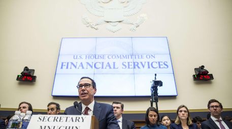 Mnuchin habla durante una audiencia ante la Comisión de Servicios Financieros de la Cámara de Representantes. AFP/Z. Gibson