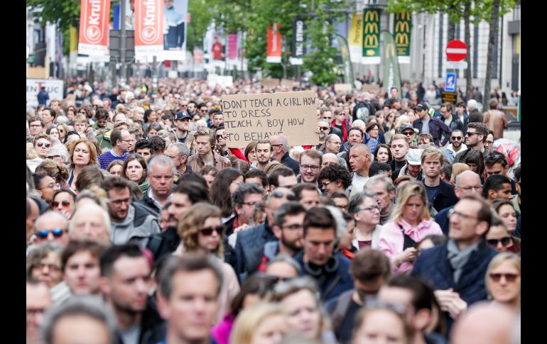 Al menos 15 mil personas se manifestaron. EFE/S. Lecocq