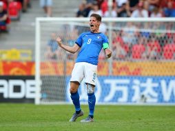 Andrea Pinamonti, en el 60, puso en ventaja a la vigente subcampeona de Europa. TWITTER / @Vivo_Azzurro