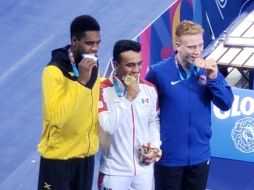 La plata fue para el jamaicano Yona Knight-Wisdom, y el bronce para el estadounidense Andrew Capobianco.TWITTER / @CONADE