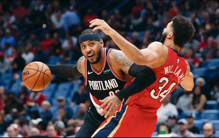 Carmelo Anthony ya defiende los colores de Portland. AP