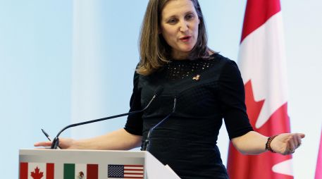 Freeland preveía reunirse el miércoles con el representante comercial estadounidense Robert Lighthizer y el subsecretario para América del Norte de la cancillería mexicana, Jesús Seade. NTX/ ARCHIVO