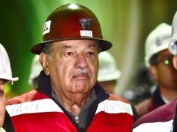 Carlos Slim en la inauguración del Túnel Emisor Oriente. EFE/Presidencia de México