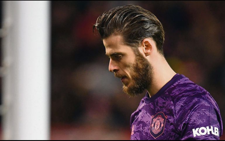 Dolido. El portero español David de Gea fue factor en la derrota del United. AFP