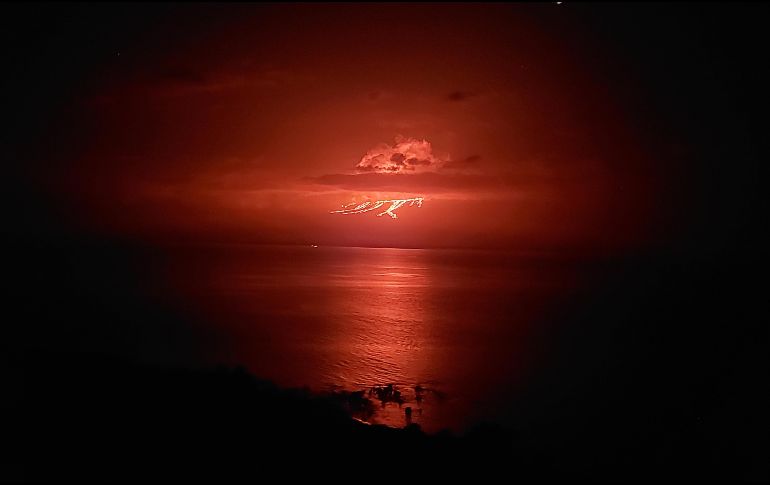 La erupción del volcán La Cumbre el 12 de enero. AP/Parque Nacional Galápagos