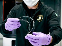 El fabricante de autos de lujo Lamborghini produce visores de protección médica en su planta en de Sant'Agata Bolognese, Italia. AFP/Lamborghini