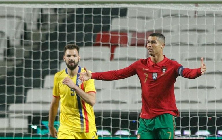 CR7 marcó el sexto gol del encuentro al minuto 85. EFE/A. Cotrim