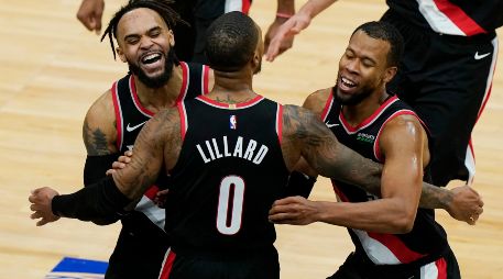 Damian Lillard. El “0” de los Trail Blazers destacó en la victoria sobre los Bulls. AP/N. Huh