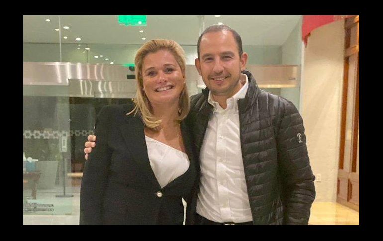 La semana pasada, Maru Campos se reunió con Marko Cortés, dirigente nacional del PAN, quien también tiene COVID-19. TWITTER@MarkoCortes