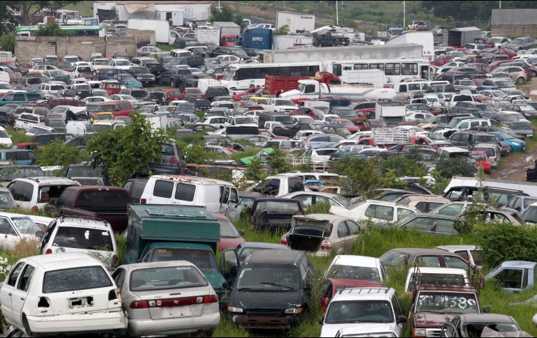 En septiembre de 2020, los seis depósitos vehiculares a cargo del Estado tenían 41 mil 582 vehículos resguardados EL INFORMADOR / A. Camacho