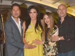 Juan Carlos Soto, Adriana Fregoso, Lore Peña y Chagüin Navarro. GENTE BIEN JALISCO/ MARIFER RACHED