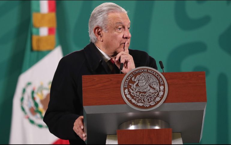 El Presidente López Obrador durante su conferencia 