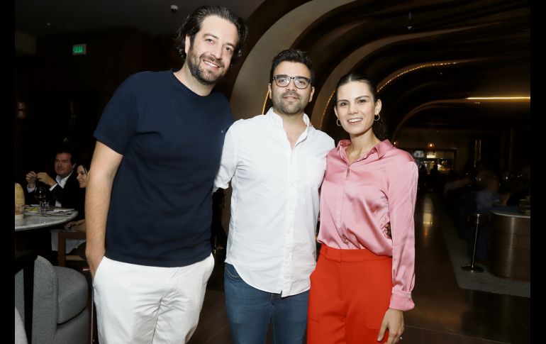 Seco Amutio, Ian Puebla y Ana Elizondo. GENTE BIEN JALISCO/Claudio Jimeno