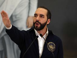 Nayib Bukele durante la rueda de prensa en la que informó que 