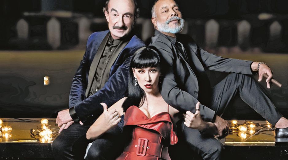 Di Blasio, Céspedes (arriba) y Zabaleta (ella al frente en vestido rojo), prometen un concierto espectacular en el Diana. CORTESÍA