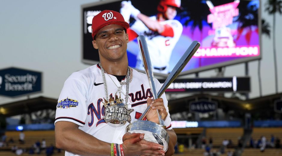 A los 23 años, Juan Soto fue el segundo ganador más joven en la historia del Home Run Derby. AFP / K. Djansezian