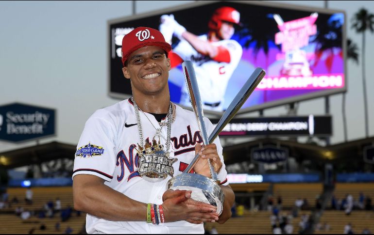 A los 23 años, Juan Soto fue el segundo ganador más joven en la historia del Home Run Derby. AFP / K. Djansezian