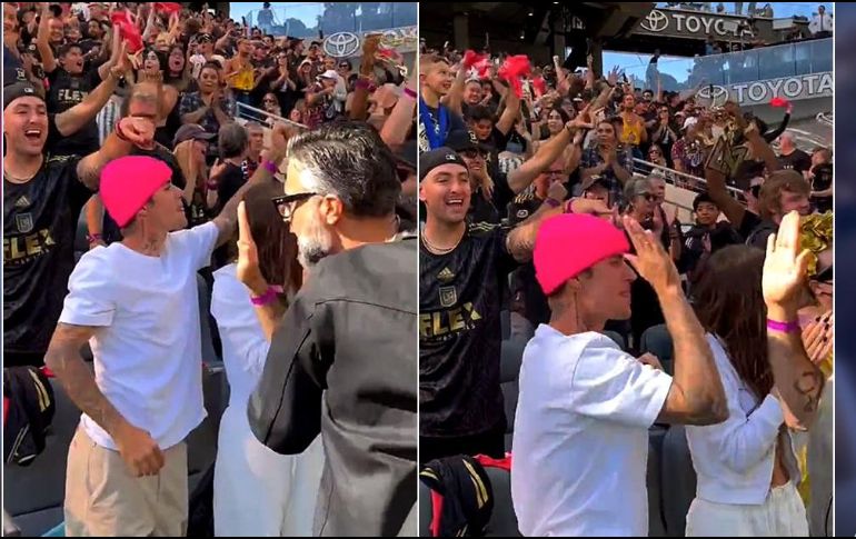 Justin Bieber y Jaime Camil coincidieron en las tribunas. ESPECIAL