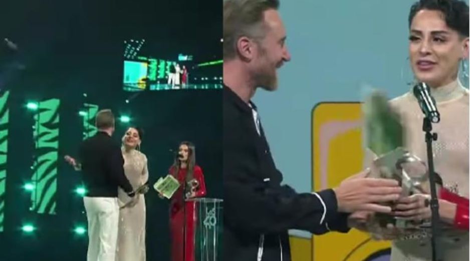 En el video que captura el momento en que Getta recibe el premio, puede apreciarse como Kunno se acerca a él para chocar mejillas, sin embargo, el músico francés evita este acercamiento. ESPECIAL