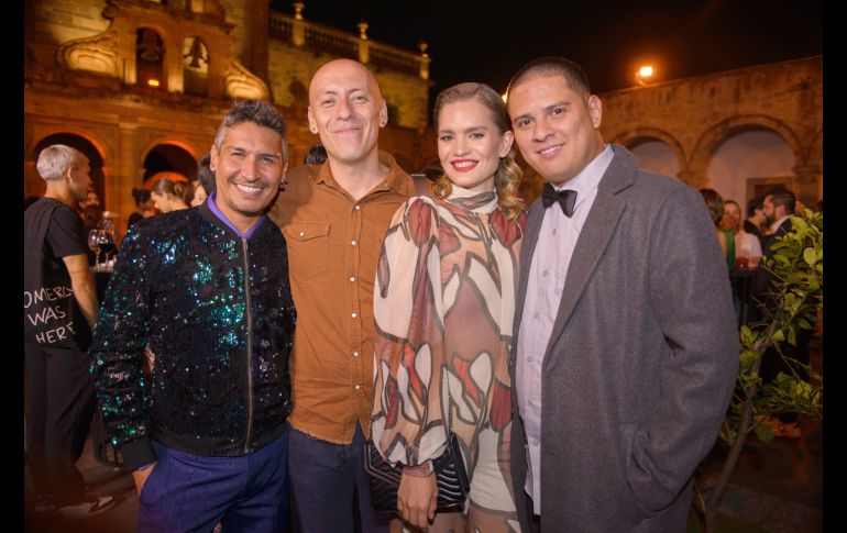 Luis Enrique Bolívar, Jesús Villanueva, María Becerra y Juan Carlos López Romero. GENTE BIEN JALISCO/ Guillermina Fernández