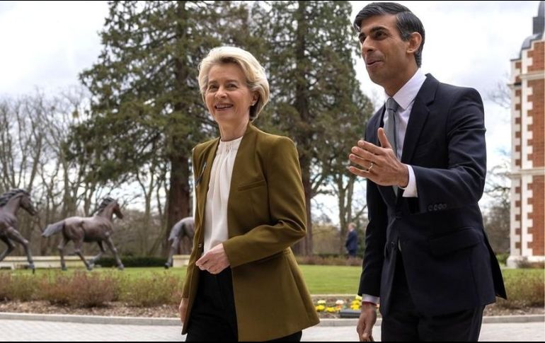 Ursula von der Leyen y Rishi Sunak. PA MEDIA