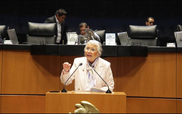 La extitular de la Segob se une a las críticas por la quema de la figura de cartón. TWITTER/@M_OlgaSCordero