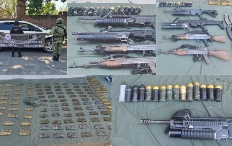 Además de armas largas y cortas, guardias aseguraron equipo táctico y una camioneta. ESPECIAL