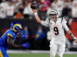 Joe Burrow (#9) no acusó demasiadas molestias en su pantorrilla lesionada. AP/M. Conroy