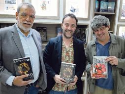 Jorge Díaz, Agustín Martínez y Antonio Mercero; juntos son Carmen Mola. EL INFORMADOR/ A. Navarro